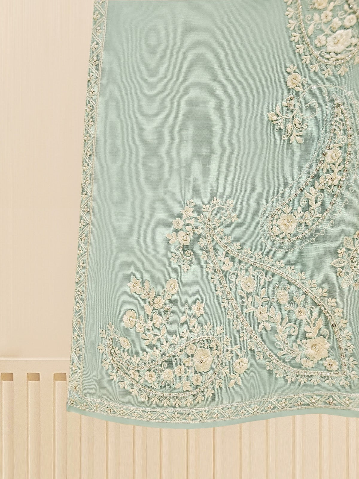 3 Piece - Pure Cotton Net Embroidered Suit S109445