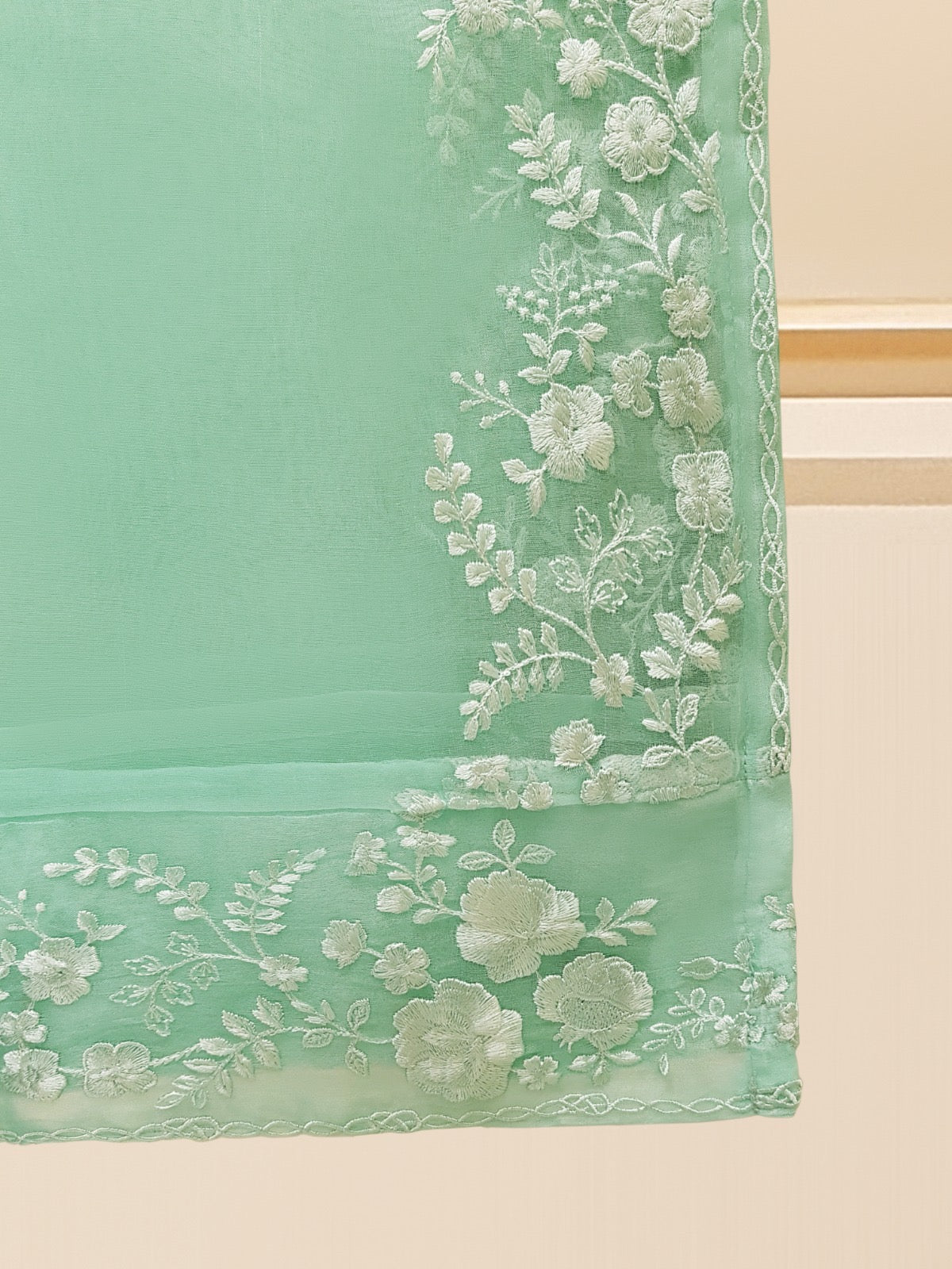 3 Piece - Pure Organza Embroidered Suit S109112