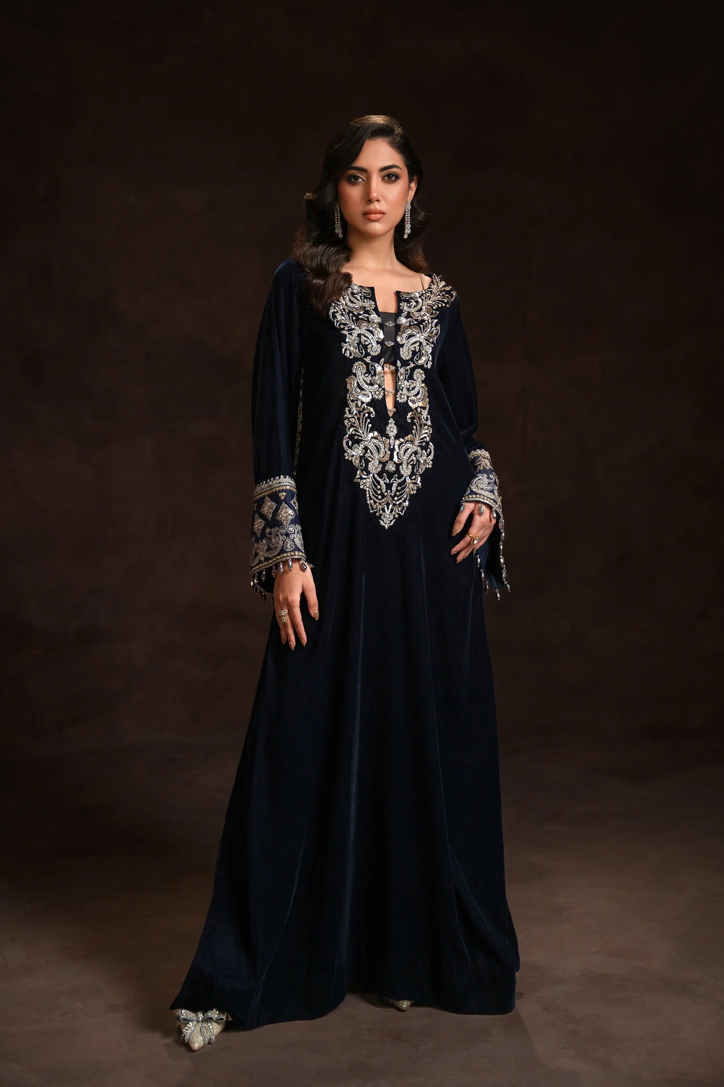 Amaara Khan-STATEMENT NAVY KAFTAN