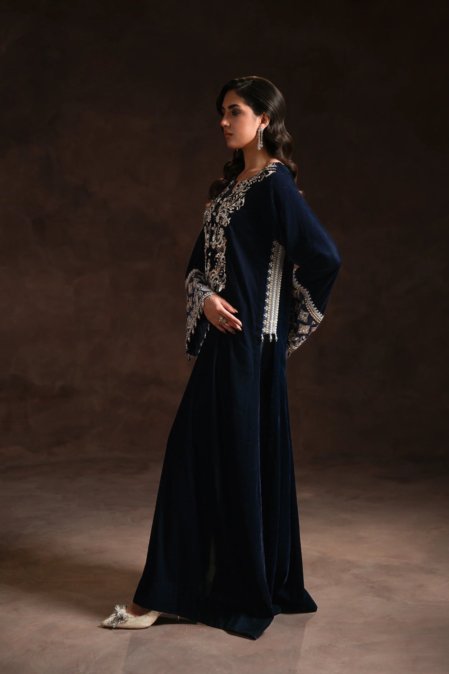 Amaara Khan-STATEMENT NAVY KAFTAN