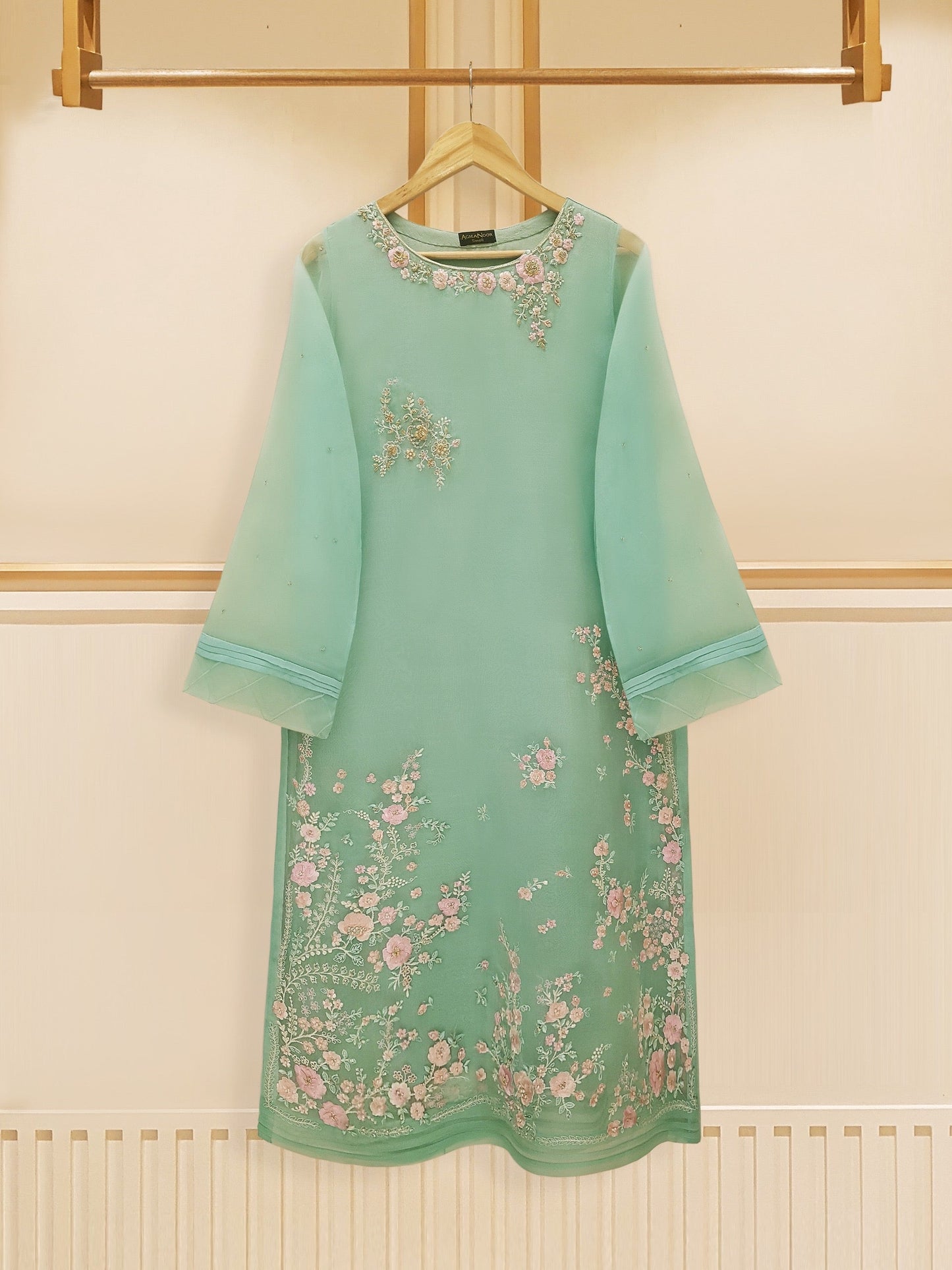 3 Piece - Pure Organza Embroidered Suit S109112