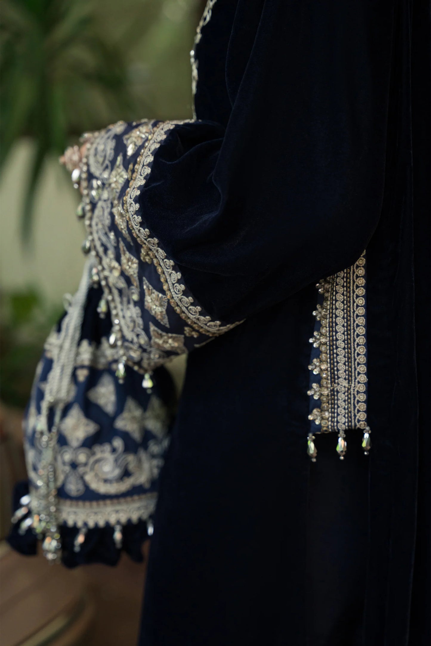 Amaara Khan-STATEMENT NAVY KAFTAN