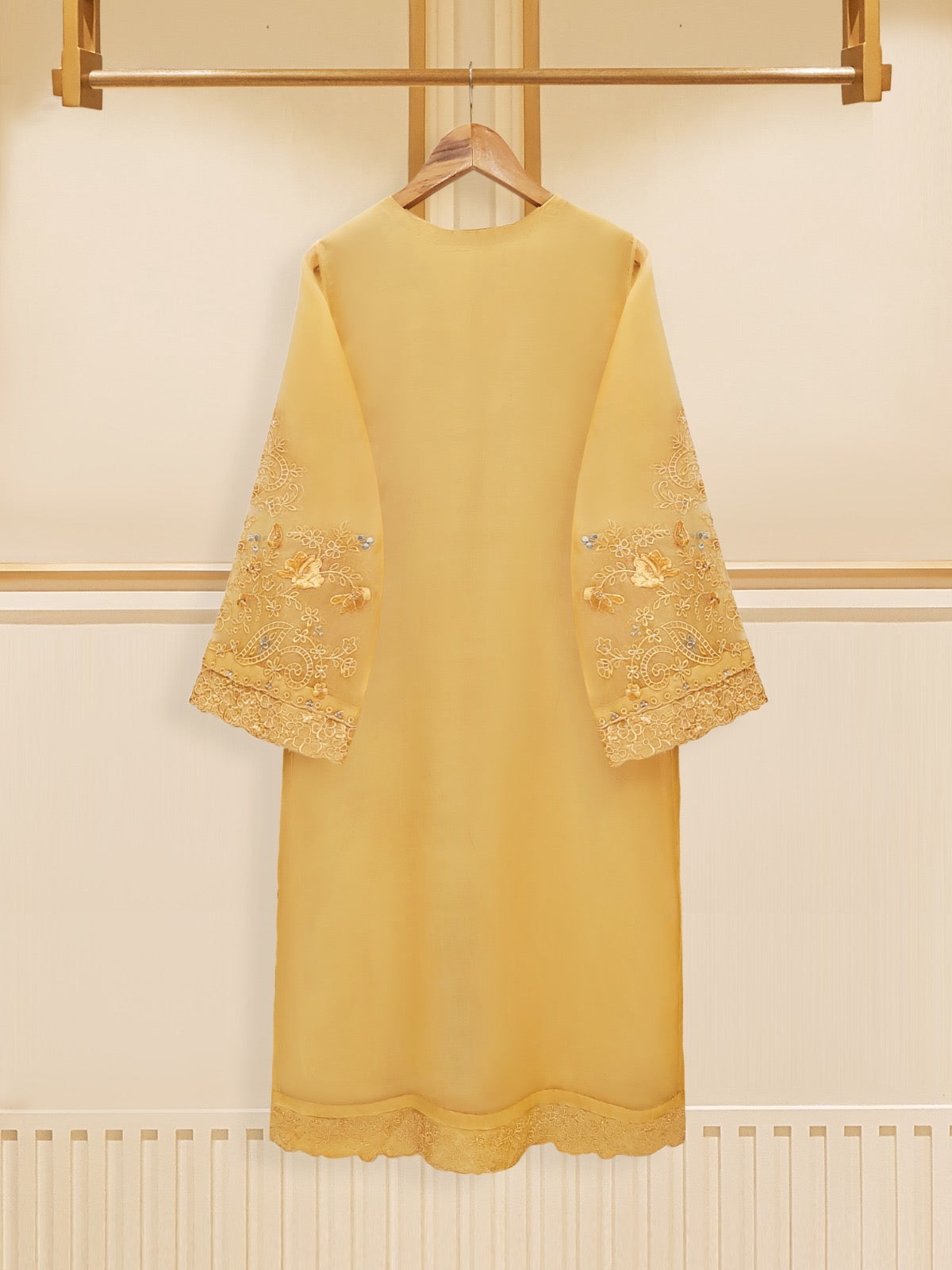 3 Piece - Pure Organza Embroidered Suit S109309