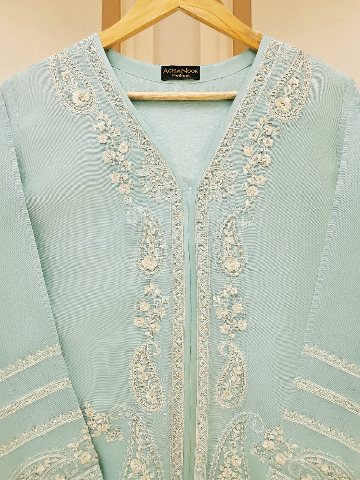 3 Piece - Pure Cotton Net Embroidered Suit S109445