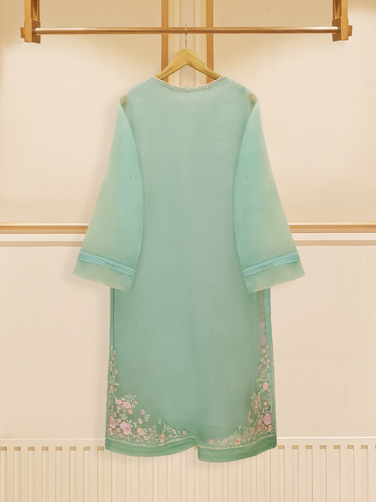 3 Piece - Pure Organza Embroidered Suit S109112