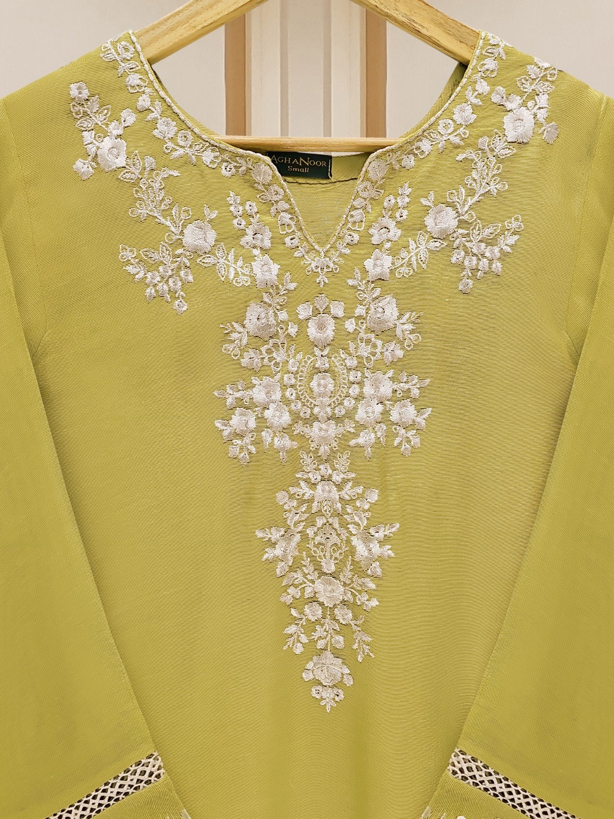 3 Piece - Pure Cotton Net Embroidered Suit S109715