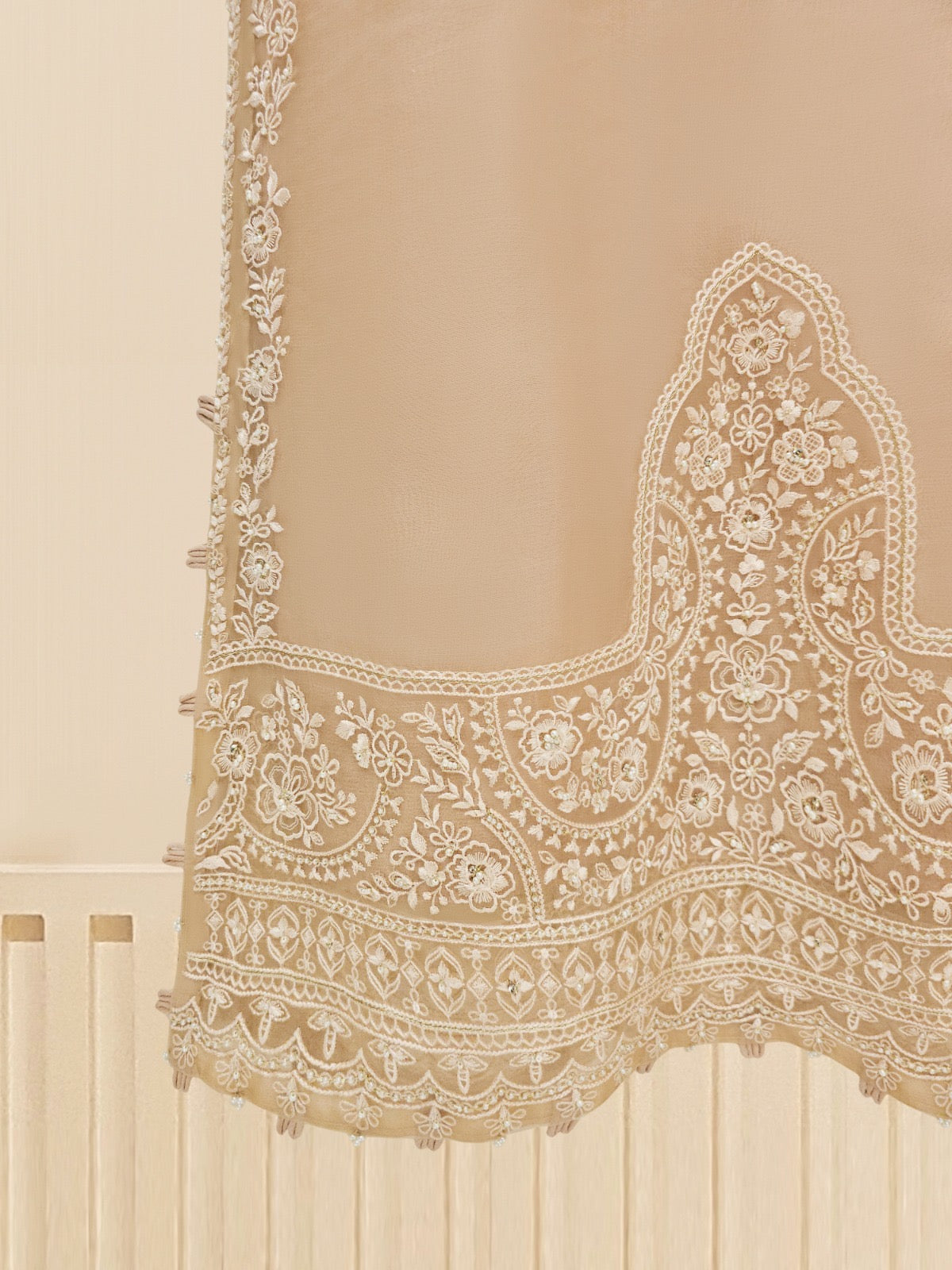 3 Piece - Pure Organza Embroidered Suit S109395