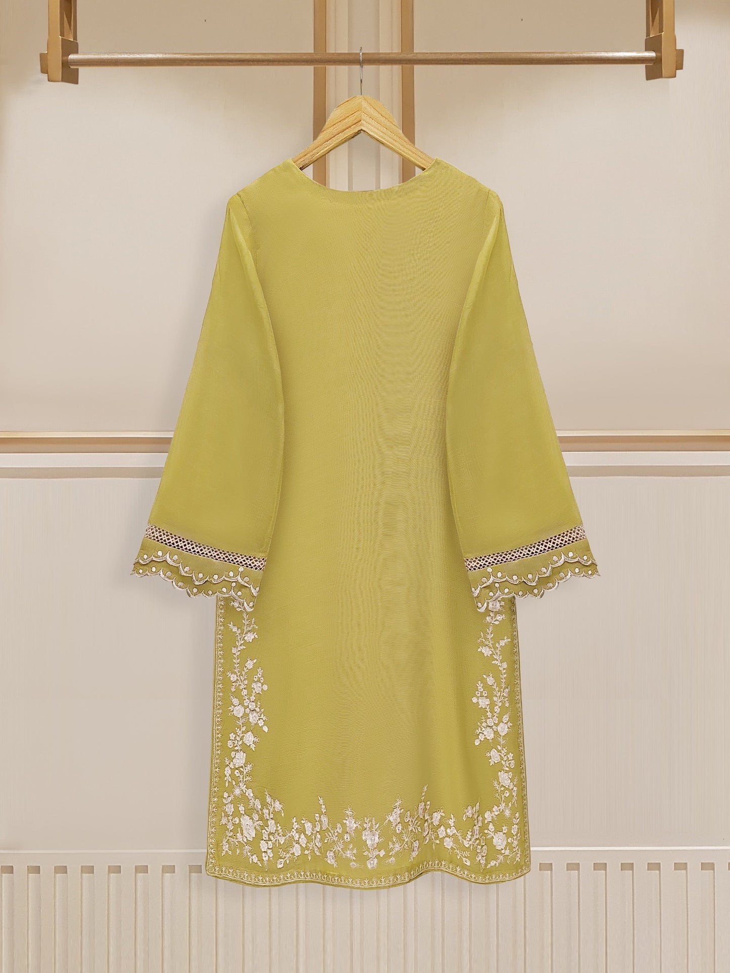 3 Piece - Pure Cotton Net Embroidered Suit S109715