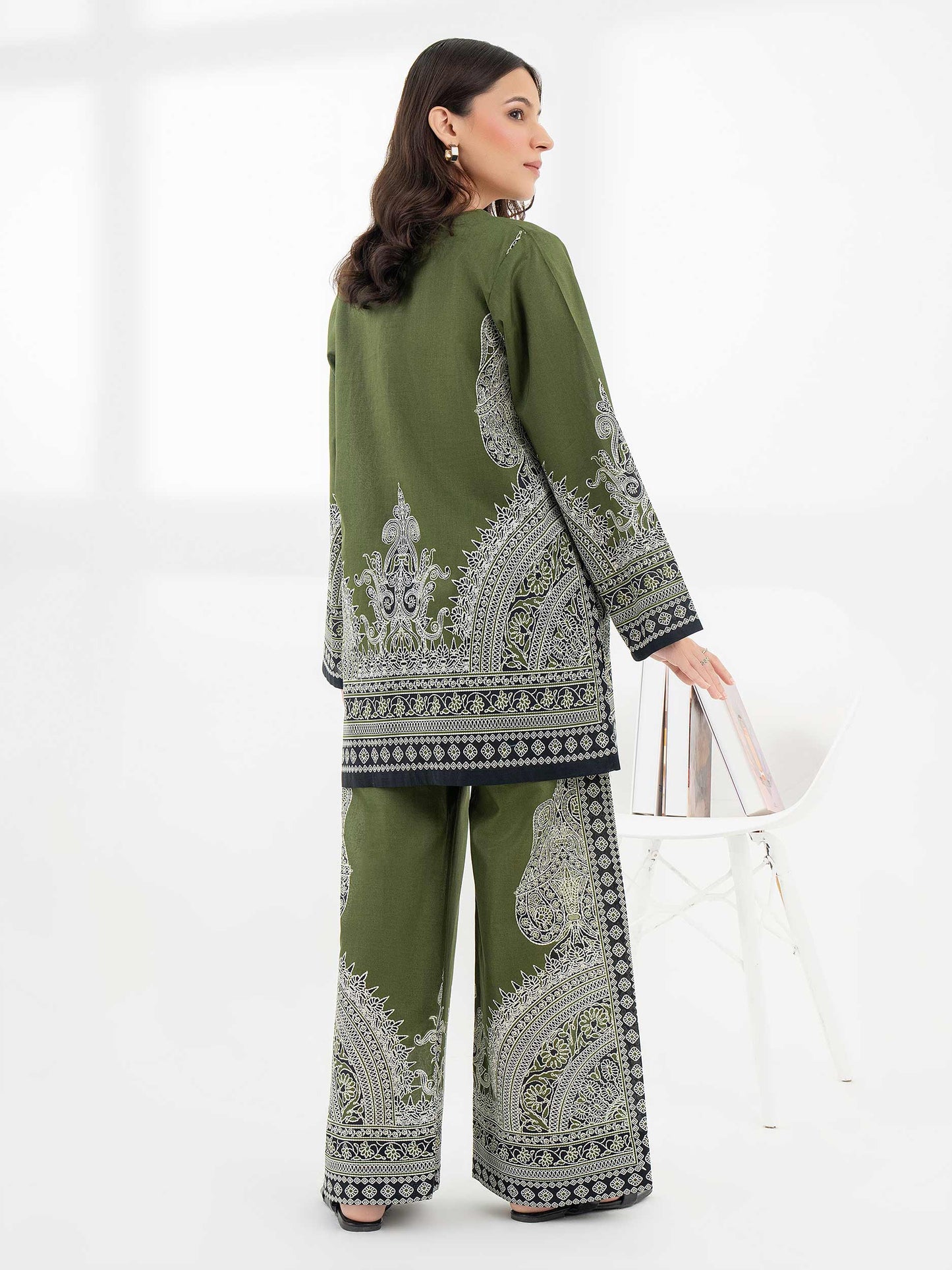 Cambric Co-Ord Set-Embroidered (Pret)
