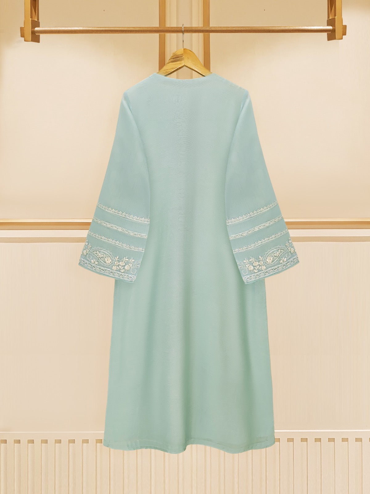 3 Piece - Pure Cotton Net Embroidered Suit S109445