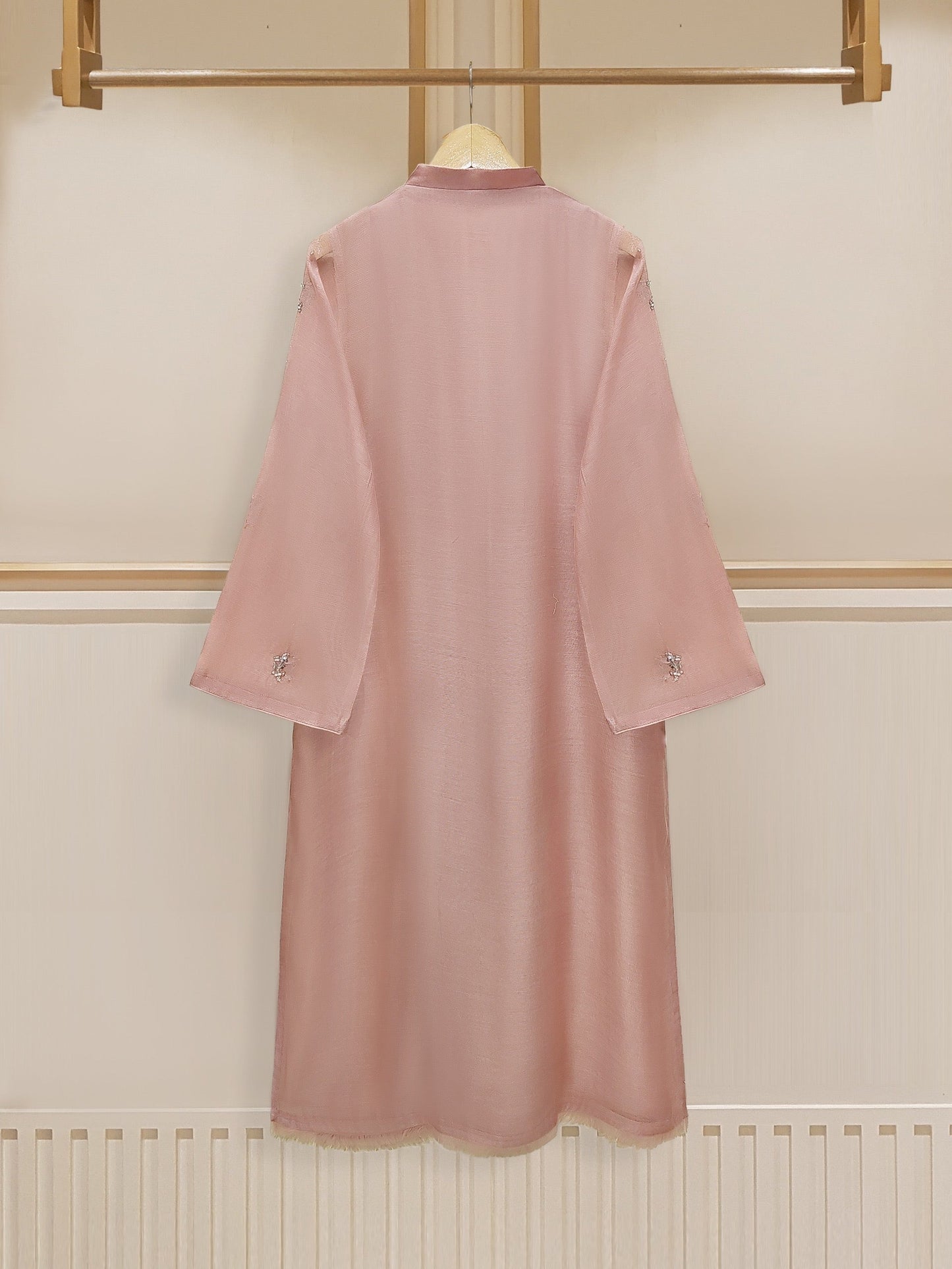 2 Piece - Pure Cotton Net Embroidered Suit S109987