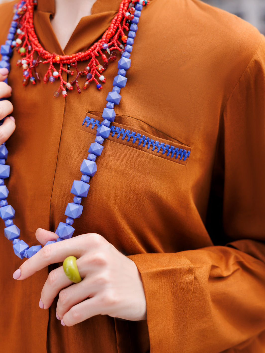 Brown Cotton Lawn Tunic - AL-LK-956