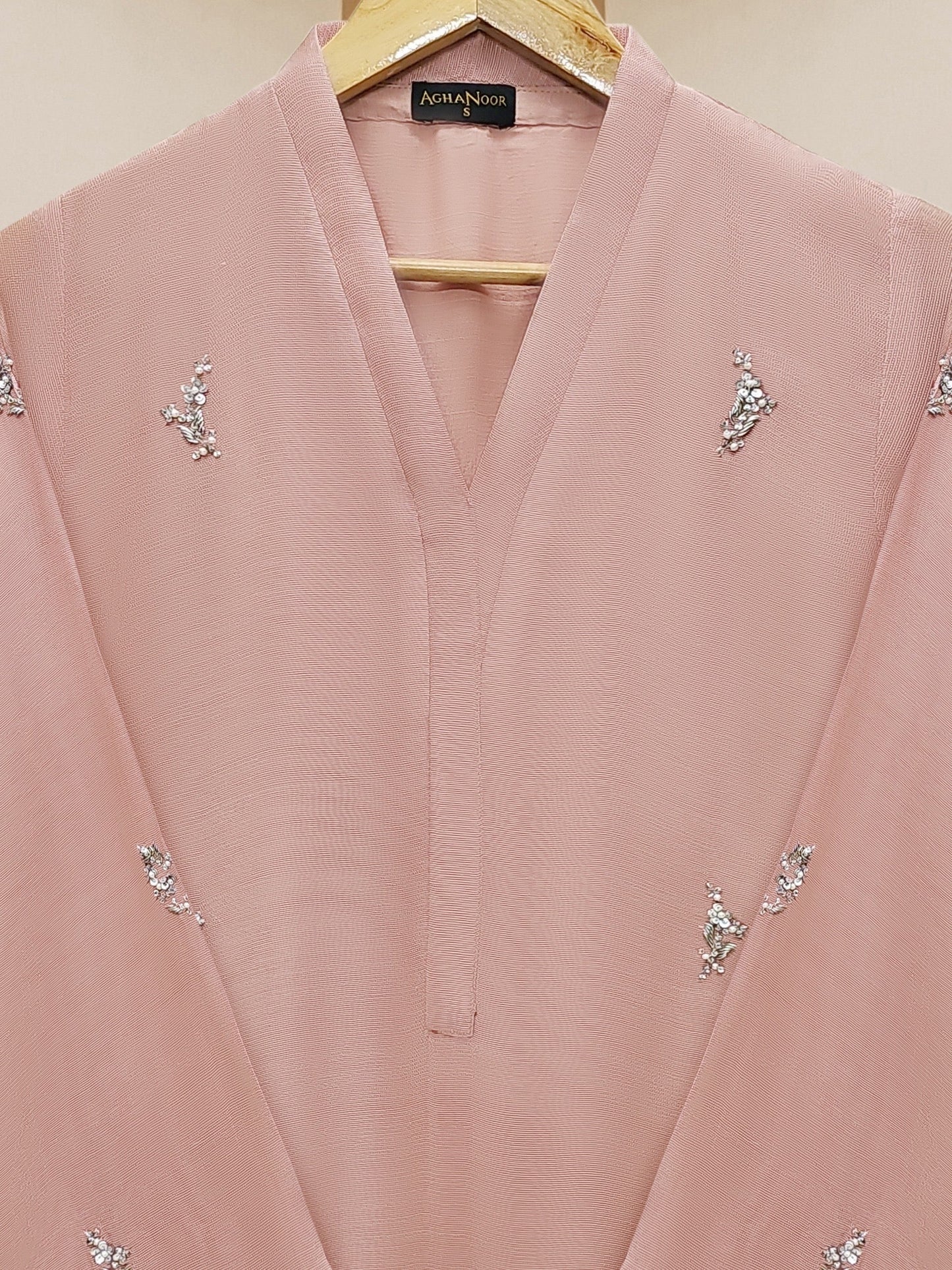 2 Piece - Pure Cotton Net Embroidered Suit S109987