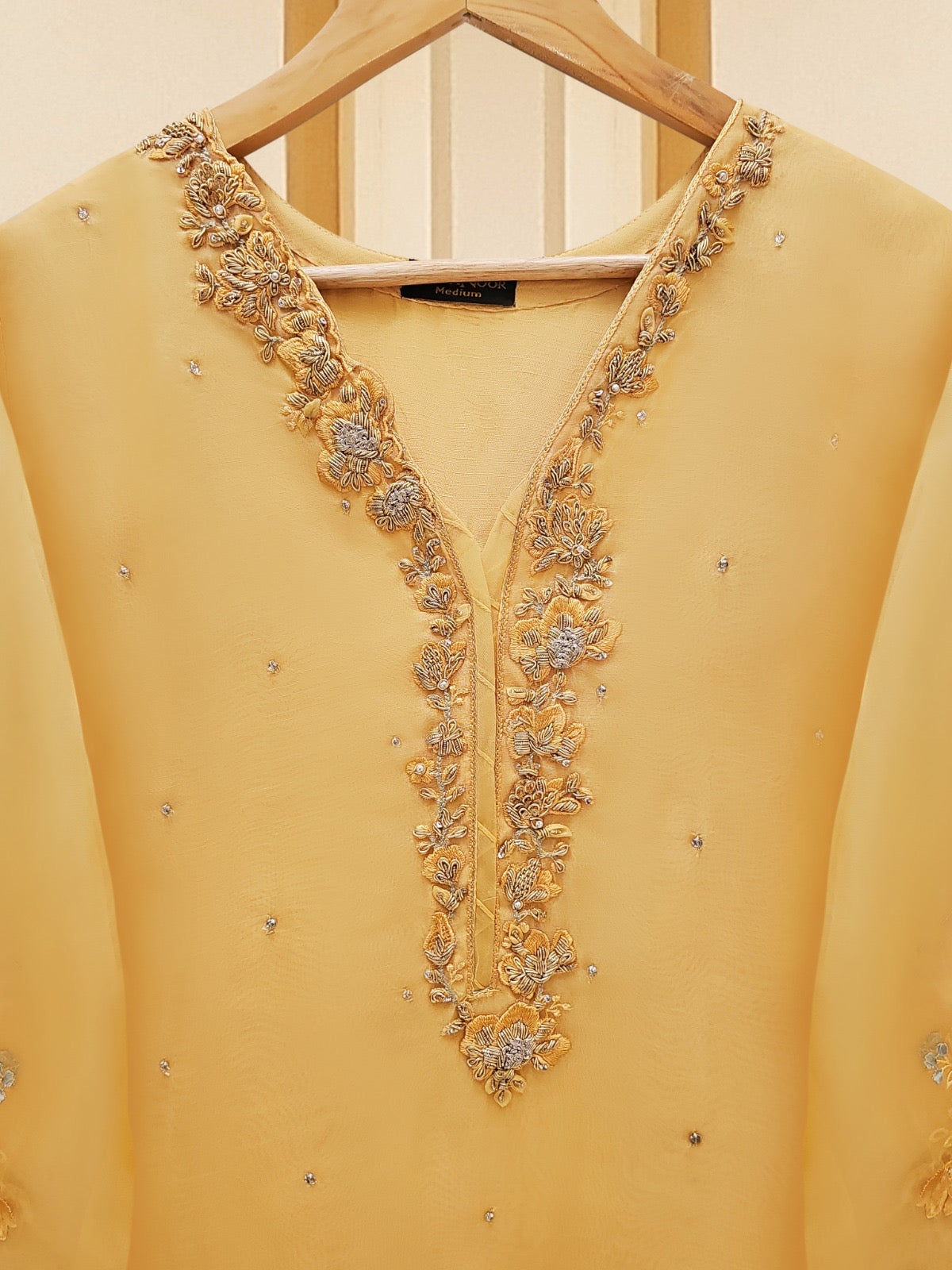 3 Piece - Pure Organza Embroidered Suit S109309