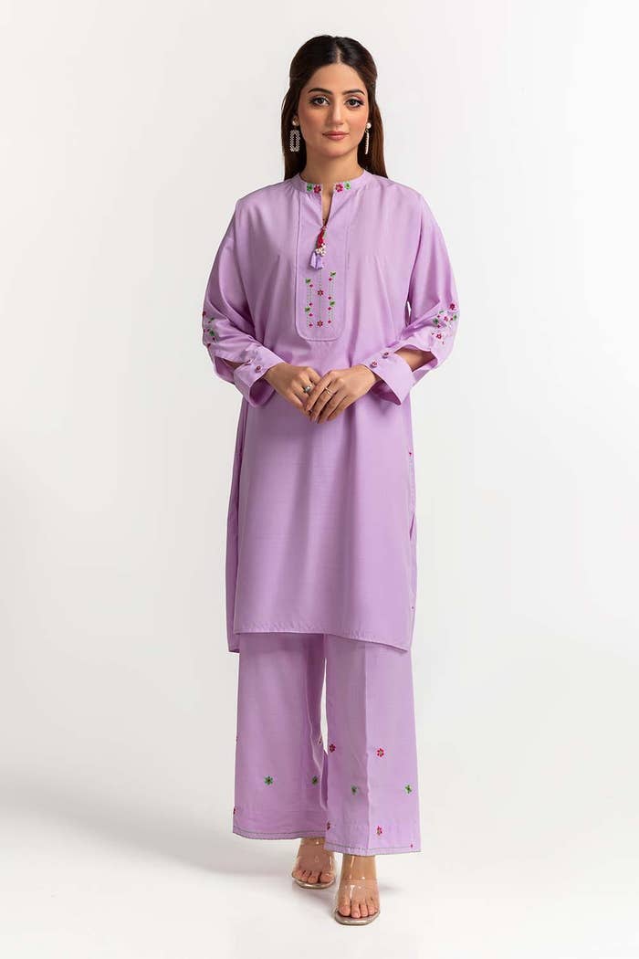 POLYESTER VISCOS EMBROIDERED CO-ORD SET IPS-24-109