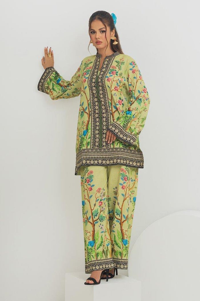 CROSS SLUB PRINTED CO-ORD SET IPST-44126