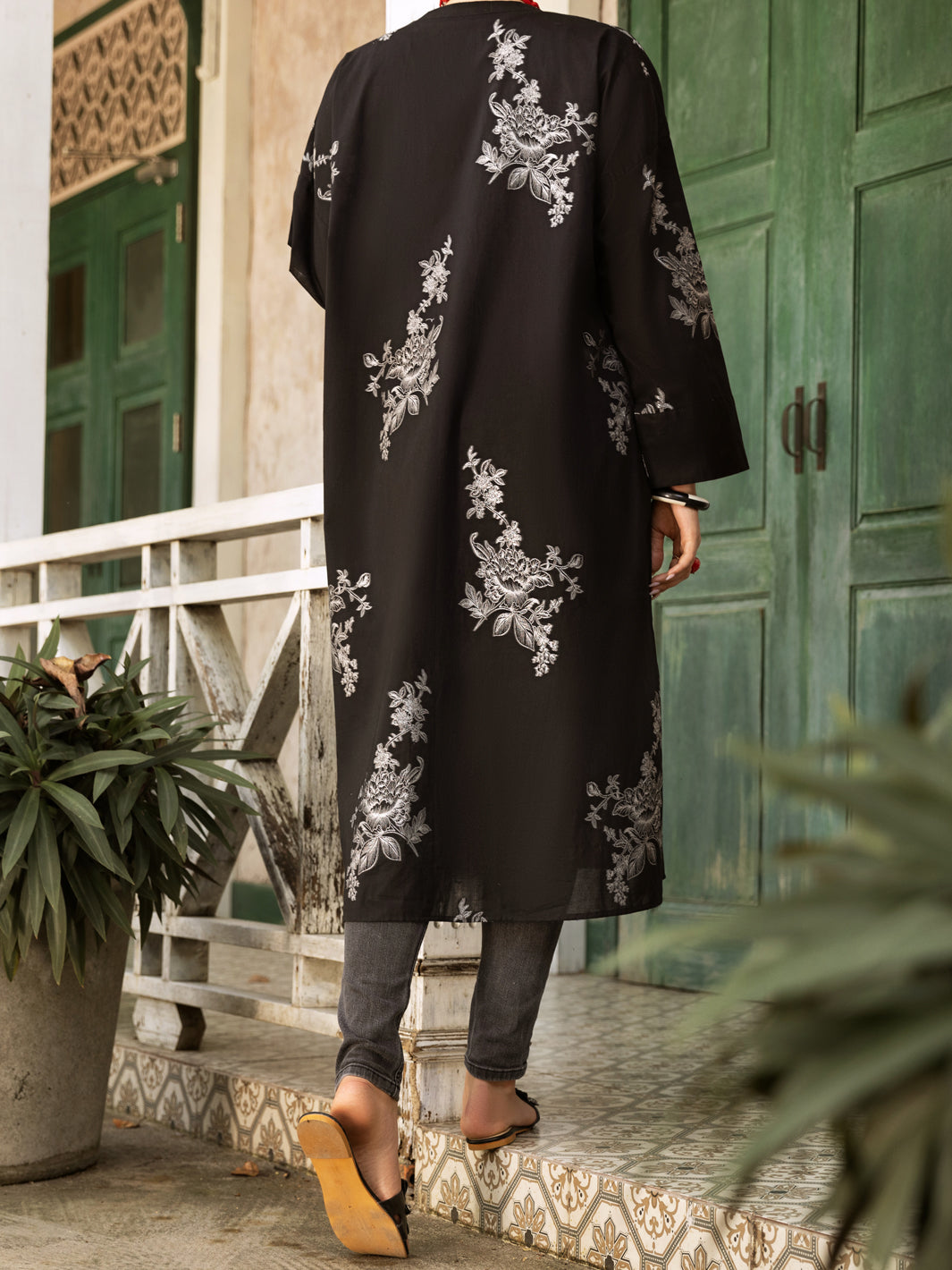 Black Jacquard Tunic - AL-LK-896