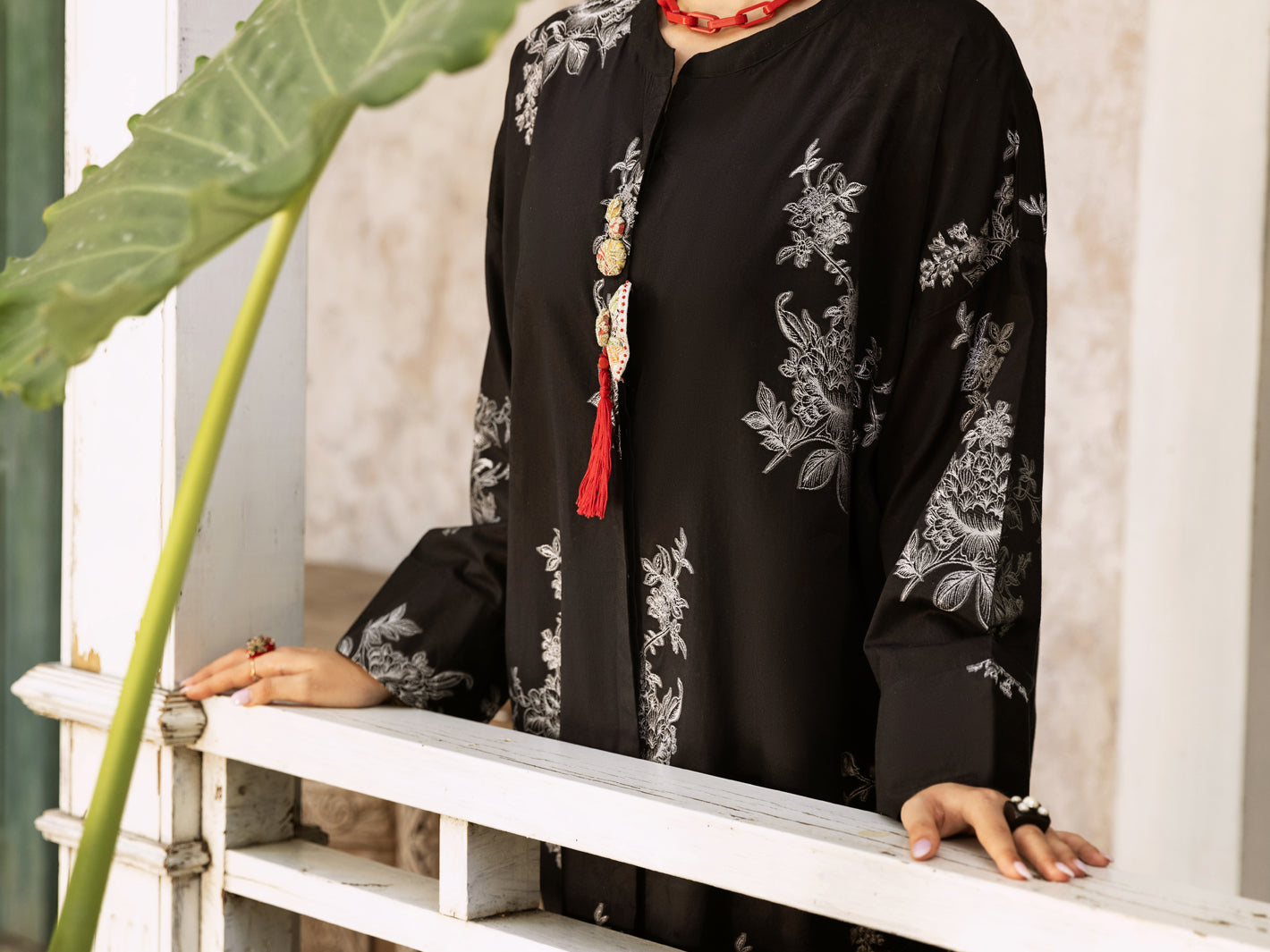 Black Jacquard Tunic - AL-LK-896