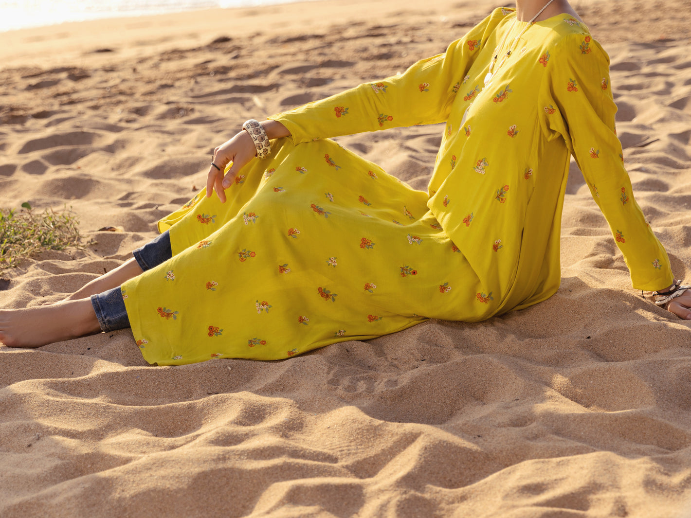Yellow Maple Silk Tunic - AL-LK-888
