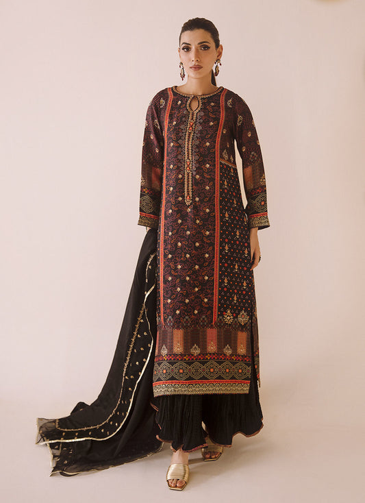 Farah Talib - Dama Onyx Shirt And Dupatta