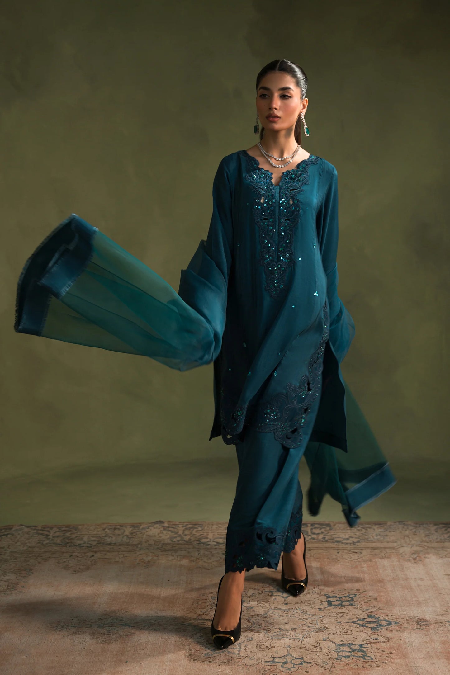 Amaara Khan - Glam Teal Co - Ord Sets