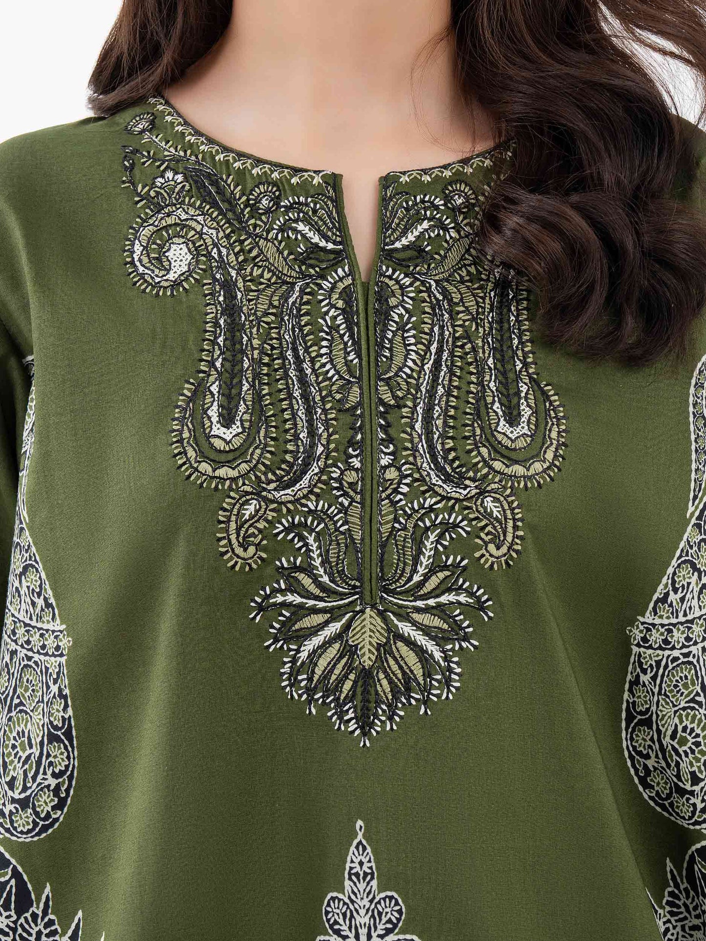 Cambric Co-Ord Set-Embroidered (Pret)