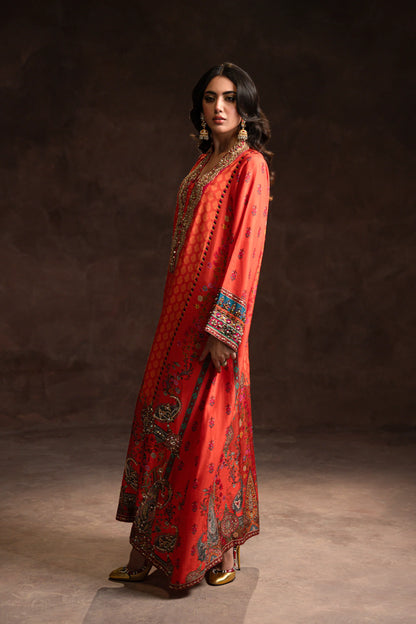 Amaara Khan-Festive Orange Kaftan