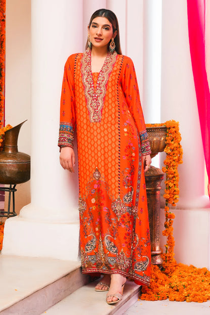 Amaara Khan-Festive Orange Kaftan