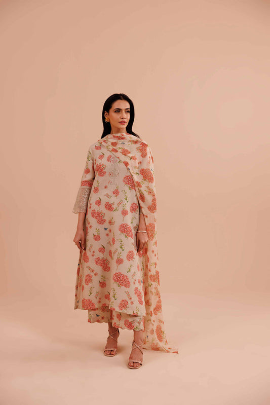 Nishat - 3 Piece - Printed Embroidered Suit - KFE24-14