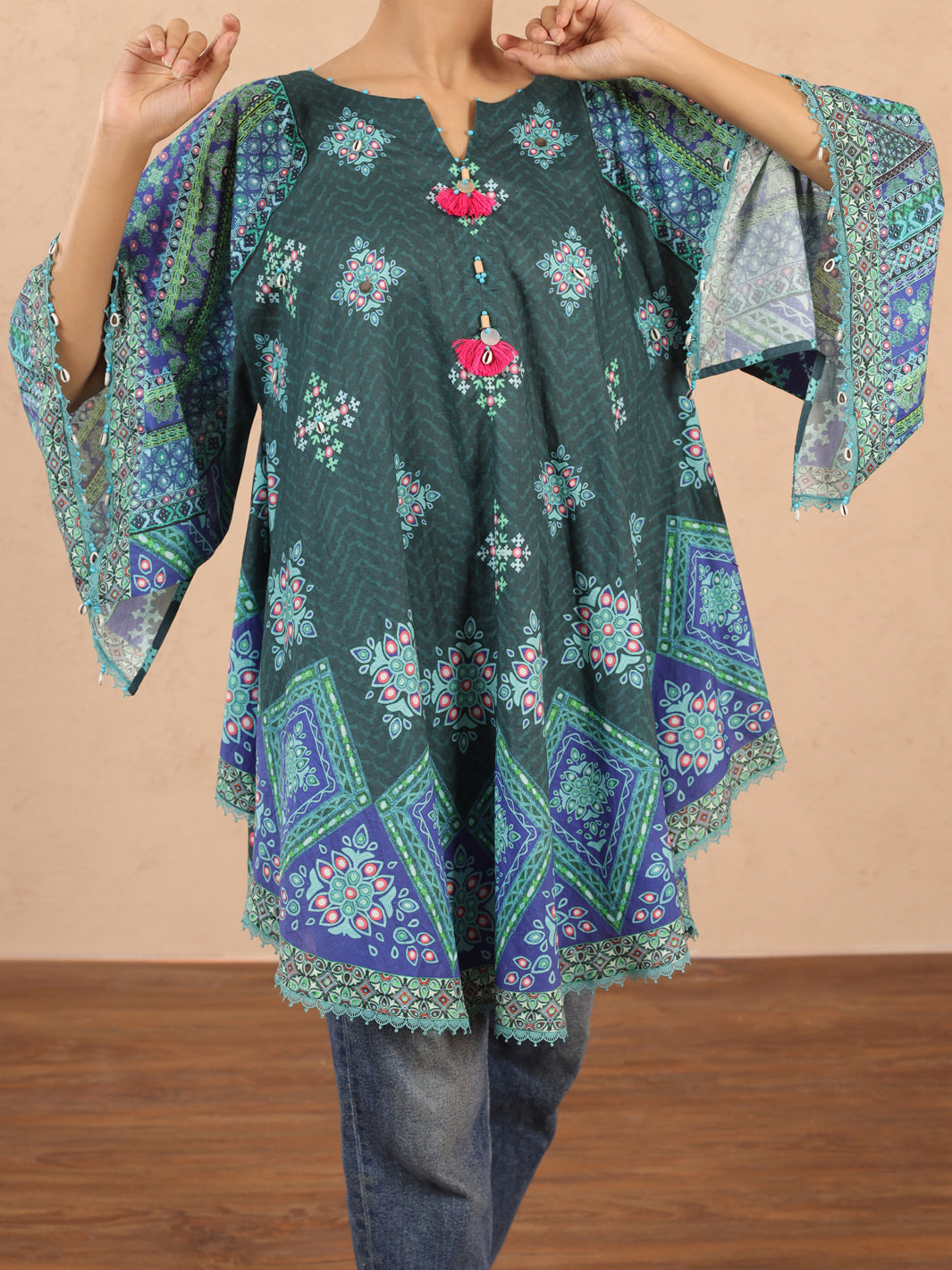 Teal Cambric Tunic - ALP-LK-1981