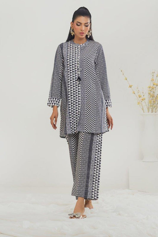 Poly Raw Slub Printed Co-Ord Set IPST-44130