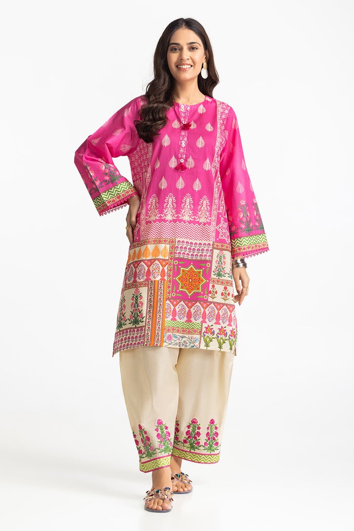 Lawn Printed Shirt And Embroidered Shalwar IUSTTS-311