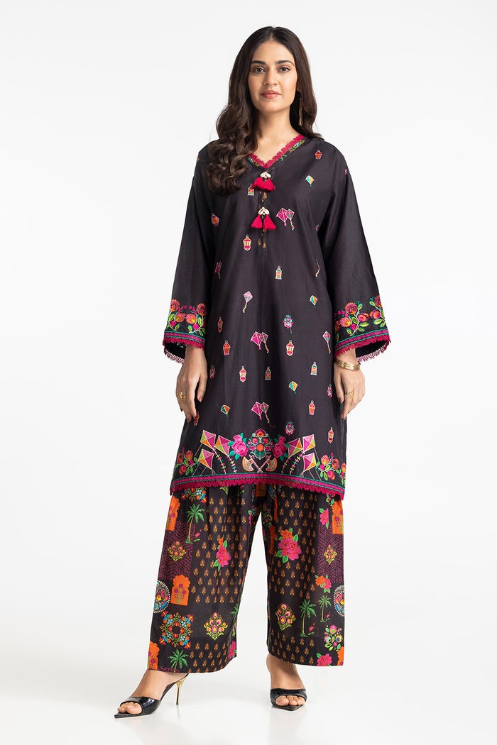 Lawn Embroidered Shirt With Printed Trouser IUSTTS-312