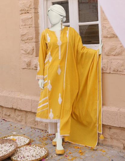 Junaid Jamshed - YELLOW DYED STITCHED 2PC | JLAWN-S-JDS-24-1103