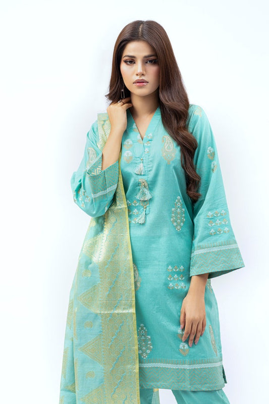 Jacquard Shirt And Trouser With Jacquard Dupatta WGK-JQS-DY-2511