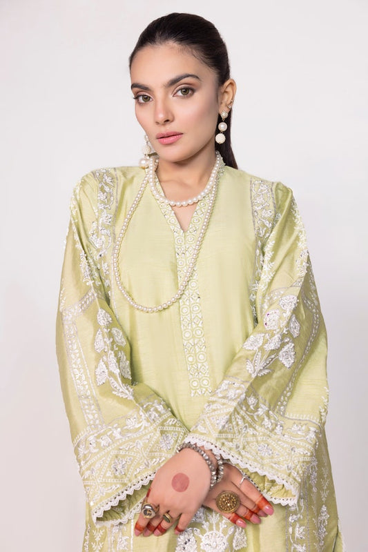 Gul Ahmed - Tehwaar Raw Silk Block Print Shirt And Trouser WGK-RSS-SP-2221