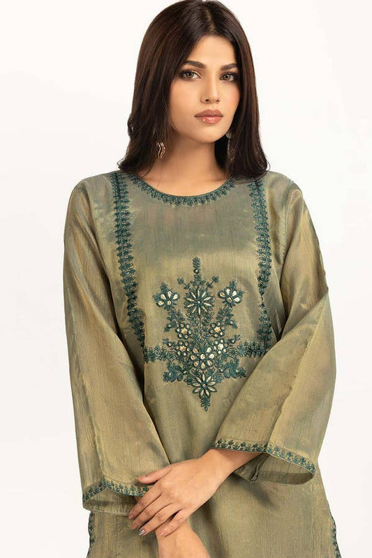 Gul Ahmed - Tissue Silk Embroidered Shirt WGK-YDW-DE-2048